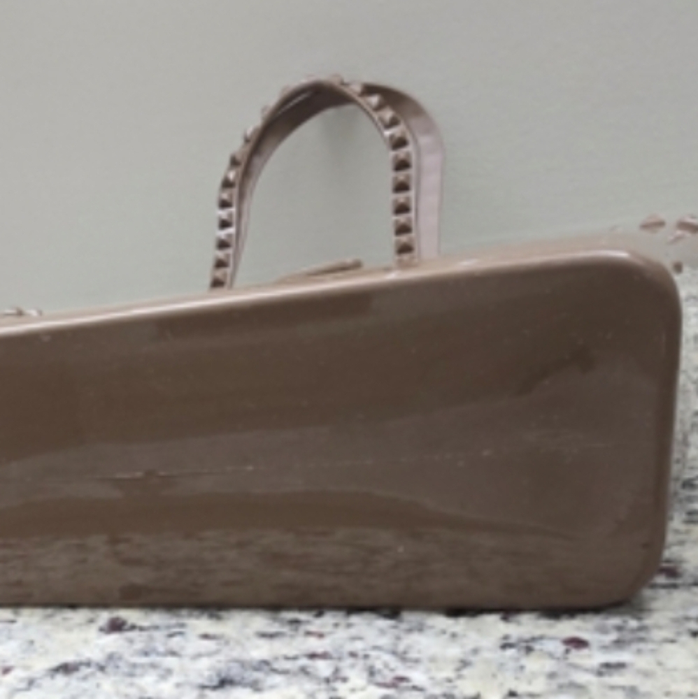 Carmen Sol Angelica Large Brown Tote Jelly Studded PVC Tote Bag. - Picture 16 of 16